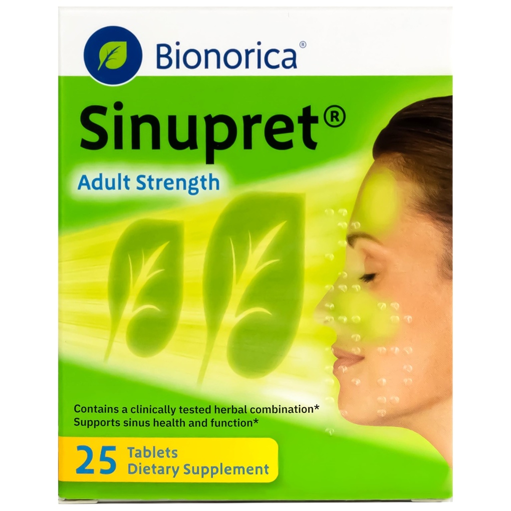 Bionorica Sinupret Adult Strength Sinus - Συμπλήρωμα Ανοσοποιητικής Υποστήριξης - All Natural - Herbal Nasal Passage & Immunity Boost - 25 δισκία
