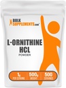 BulkSupplements.com L-Ορνιθίνη HCl σκόνη - συμπλήρωμα ορνιθίνης, Amino Acids συμπλήρωμα - Χωρίς γλουτένη, 1g ανά υπηρεσία, 500g (1.1 lbs) (Συσκευή των 1)