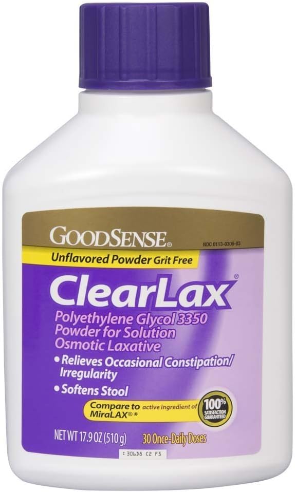 GoodSense ClearLax, Πολυαιθυλενογλυκόλη 3350 σκόνη για τη λύση, οσμωτικό, 17.9 ουγγιά