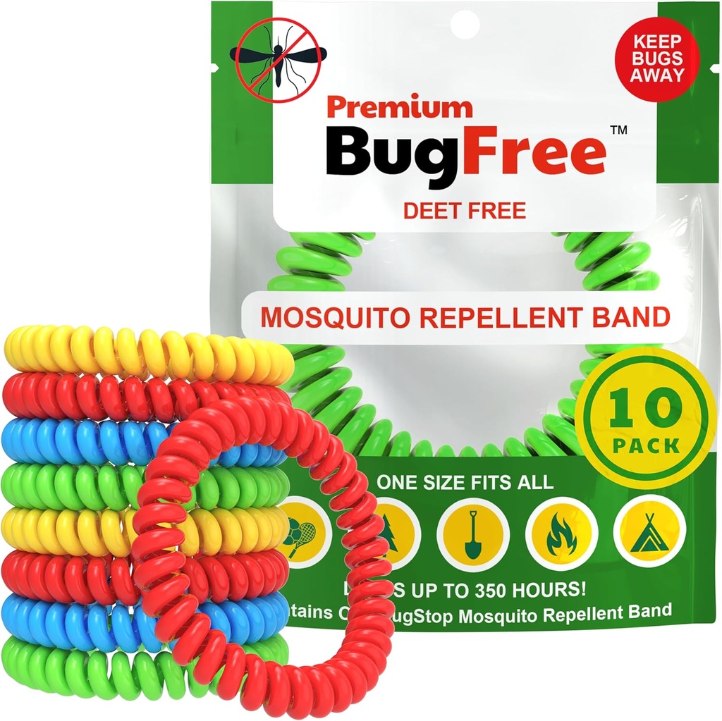 Μοσκιτό Repellent Βραχιόλια (10 Pack) Μοσκιτό Repellent Βραχιόλια για Ενήλικες και Παιδιά - Premium DEET-Free Μπάντες - 10 Πολύχρωμες Μπάντες - Ατομικά Σκουριασμένο