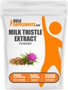 BulkSupplements.com Γάλα Γαϊδουράγκαθο εκχύλισμα σκόνης - συμπλήρωμα βοτάνων, Γάλα Γαϊδουράγκαθο συμπλήρωμα - Χωρίς γλουτένη, 250mg ανά Σερβίρισμα, 500g (1.1 lbs) (πακέτο των 1)