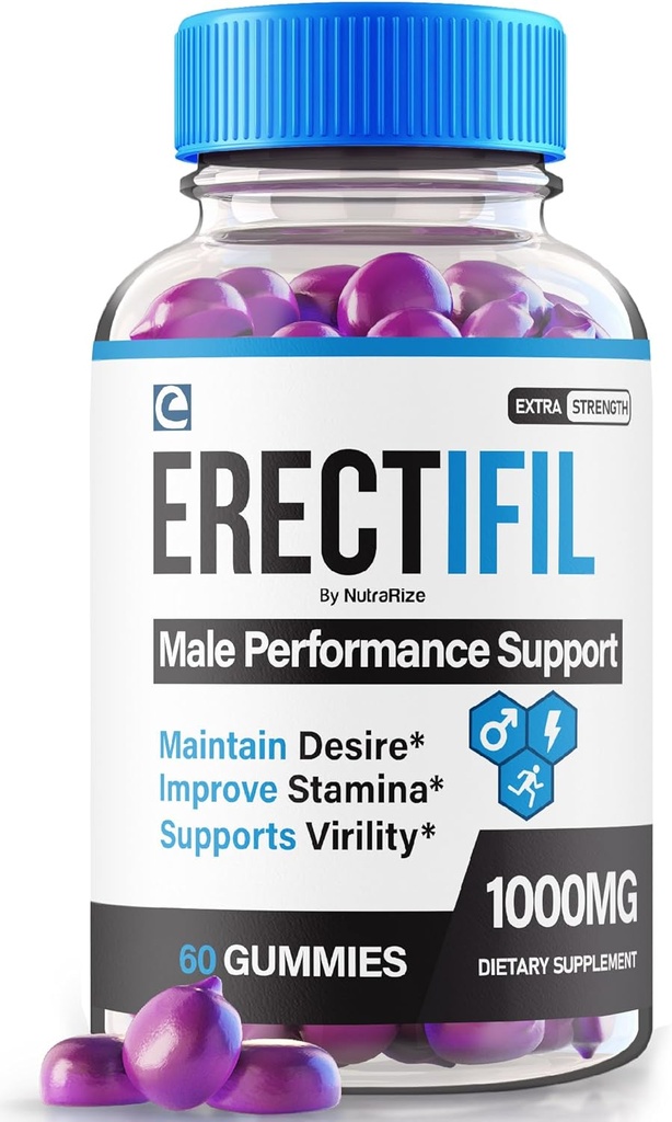 Erectifil Gummies, Erectifil 1000 MG Gummies, All-Φυσική υποστήριξη Φόρμουλα για τους άνδρες, Premium συμπλήρωμα ανδρών για τη συνολική υγεία και την κορυφαία απόδοση, Erec tifil Gomitas Κριτικές (60 Gummies)