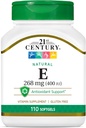21ος αιώνας E 400 I.U. Φυσικό (D-Alpha) Softgels, 110-Count