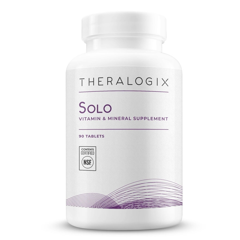Theralogix Solo Multivitamin & Multimineral Supplement Without Iron - 90-Day Supply - Iron-Free Multivitamin - Υποστήριξη για γυναίκες & άνδρες - Βιταμίνη D3, Βιταμίνη C & B Βιταμίνες - NSF Certified - 90 Tablets