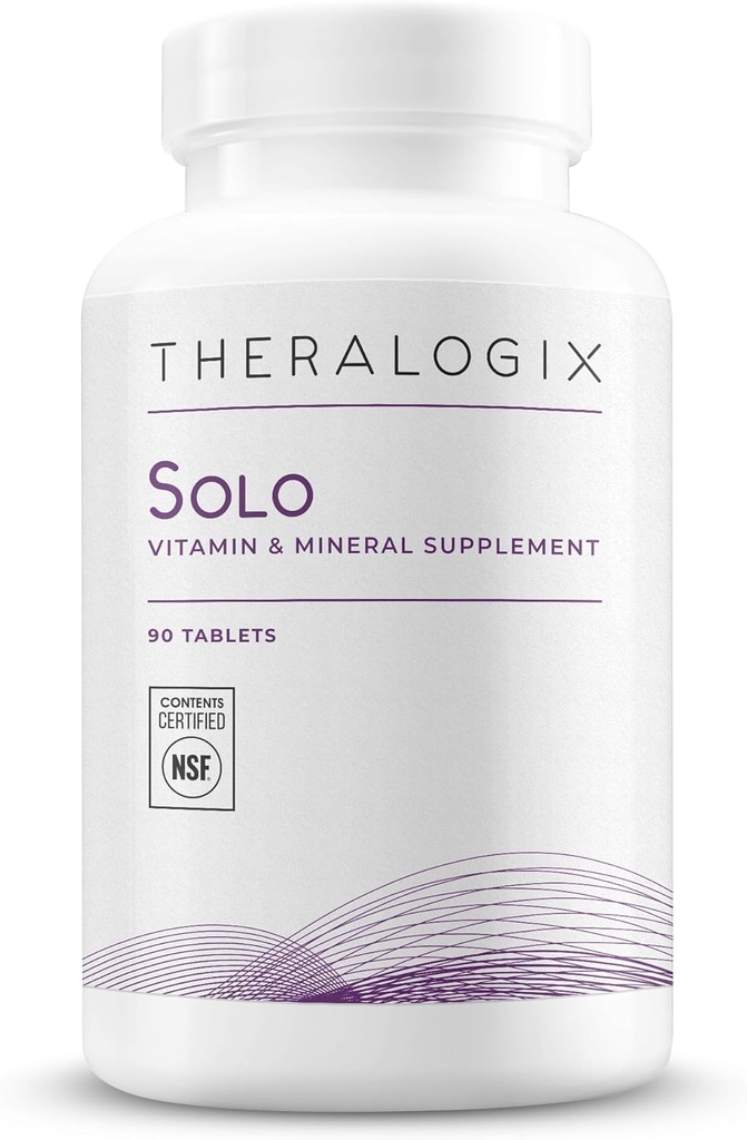 Theralogix Solo Multivitamin & Multimineral Supplement Without Iron - 90-Day Supply - Iron-Free Multivitamin - Υποστήριξη για γυναίκες & άνδρες - Βιταμίνη D3, Βιταμίνη C & B Βιταμίνες - NSF Certified - 90 Tablets