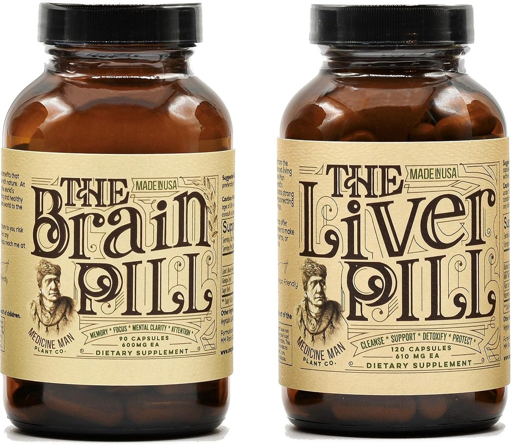 Medicine Man Plant Co. - The Warrior Bundle - Χάπια ήπατος και εγκεφάλου - 30 ημερών προμήθεια