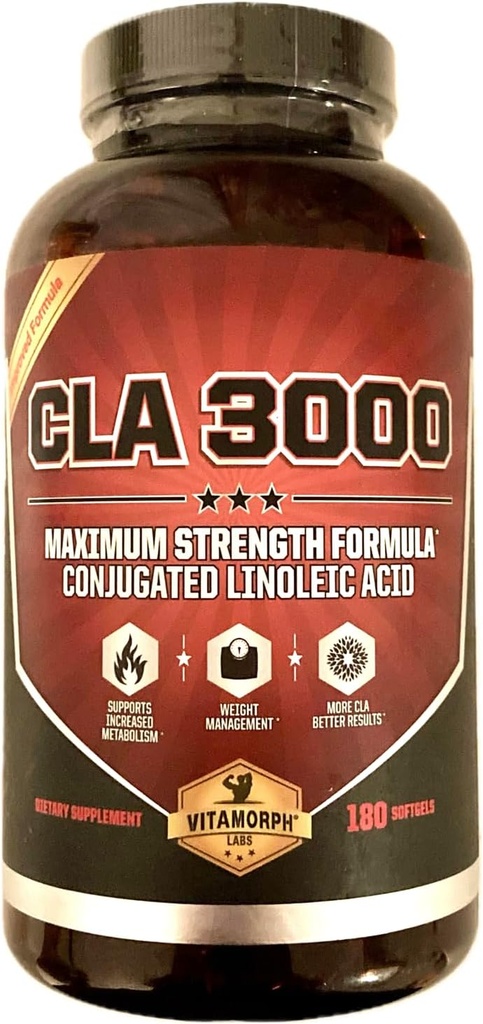 CLA 3000 - CLA Λάδι κνήμης για τη διαχείριση του μεταβολισμού και της απώλειας βάρους, μέγιστης αντοχής συζευγμένο Λινελαϊκό οξύ, χωρίς διεγερτικό GMO Safflower Cla 180 Softgels