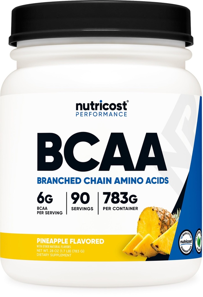 Nutricost BCAA Powder (Pineapple, 90 σέρβις) - Βέλτιστη αναλογία 2:1:1