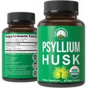 USDA Organic Psyllium Husk Vegan Κάψουλες Φτιαγμένα με οργανικό Psyllium Husk Seed. Συμπλήρωμα ινών για το έντερο. Χάπια για τον Ντίτζεστιον, Χάπια χωρίς να φουσκώσει. Tabletισκία