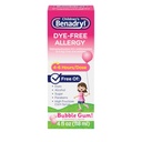 Παιδική Benadryl Dye-Free Αλλεργία Ανακούφιση Υγρό + 12, 5 mg Διφαινυδραμίνη HCl, Αντιισταμινική Αλλεργία Ιατρική για τα παιδιά Βοηθά στην ανακούφιση Runny Μύτη & Φτάρνισμα, Bubble Gum Flavor, 4 fl. oz