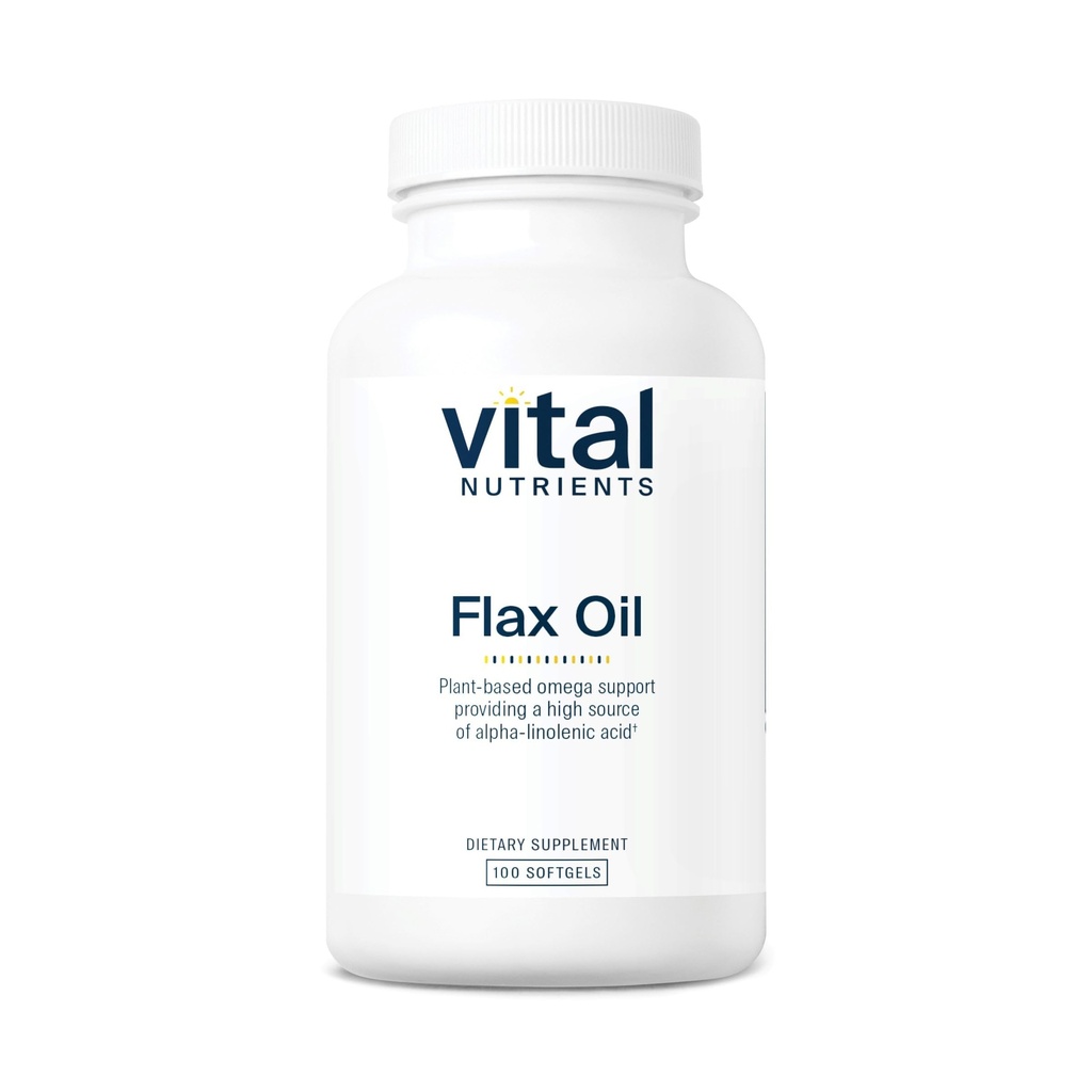 Vital Nutrients Flax Seed Oil 3000mg - Cold Pressed Flax Oil with high Concentration of ALA for Heart Health* - Gluten, Dairy and Soy Free - Non-GMO - 100 Softgels