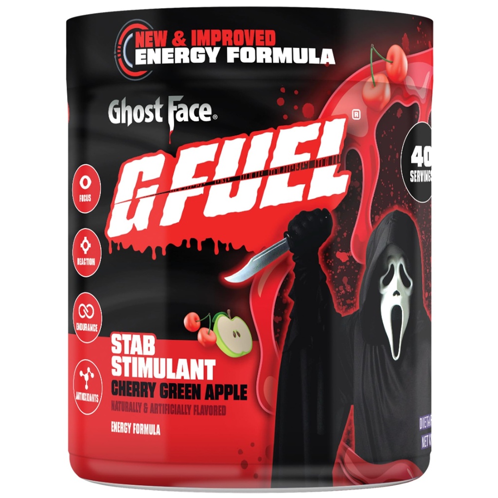 G Καύσιμα Fhost Face Energy Drink Powder, Pre Education Caffeine Mix for Gaming, Sugar Free Focus Amino, Βιταμίνη + Αντιοξειδωτικά, 9.9oz (Cherry Green Apple, 40 Services)