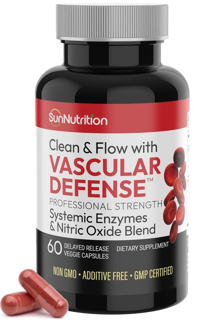 Nattokinase συμπλήρωμα Nitric oxide κάψουλες Beet Root Extract High Potency Lumbrokinase & Bromelain Systemic Enzymes Nitric oxide Blend Clean & Flow Vascular Defense 60 Caps 30 Υπηρεσίες