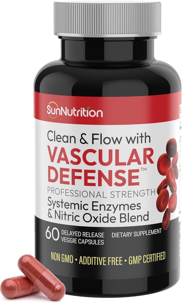 Nattokinase συμπλήρωμα Nitric oxide κάψουλες Beet Root Extract High Potency Lumbrokinase & Bromelain Systemic Enzymes Nitric oxide Blend Clean & Flow Vascular Defense 60 Caps 30 Υπηρεσίες