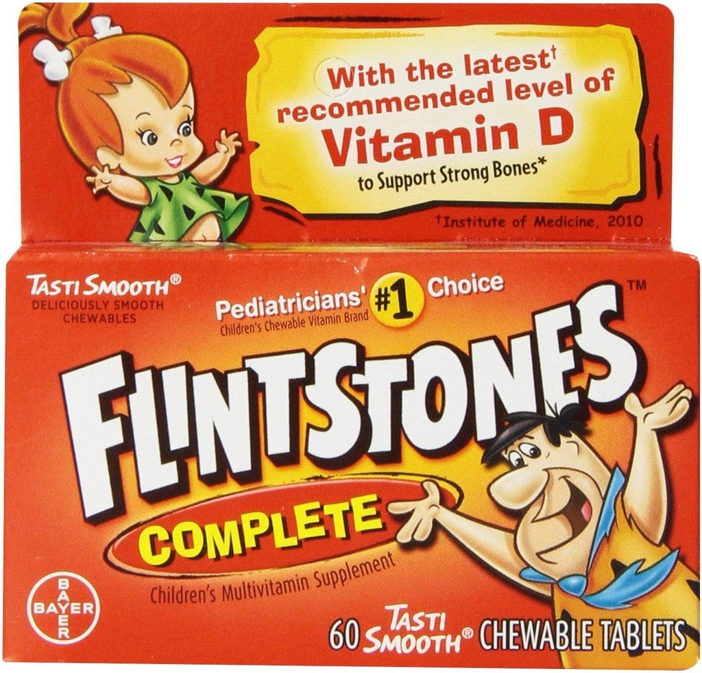 Flintstones Μασώμενα δισκία Συμπληρώνουν 60 ea (πακέτο του 2)