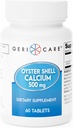Gericare Oyster Shell Calcium 500 mg, Υγεία των οστών, Συμπλήρωμα διατροφής, 60 Count (πακέτο του 1)