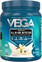 Vega Organic All-in-One Vegan Protein Powder, Γαλλική βανίλια -Superfood Ingredients, Βιταμίνες για την υποστήριξη της ανοσίας, Keto Friendly, Pea Protein for Women & Men, 12,2 oz (Packaging May Vary)