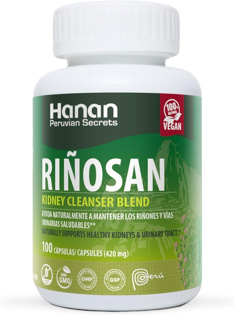Hanan Rinosan Kidney Cleanser Blend | 100 Capsules | Naturally Aids in Supporting Healthy Kidney and Urinary Tract Function