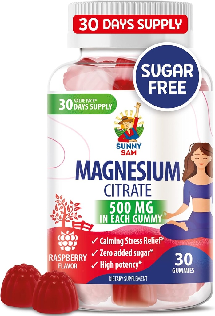 Magnesium Gummies for Kids & Adults - 500mg - Calm Magnesium Chews - Magnesium Citrate Chewable Supplement for Mood & Muscle Support