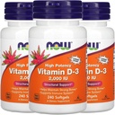 Now Foods Now Foods Vitamin D-3, 50 mcg (2,000 IU), 240 Softgels, 3 Pack