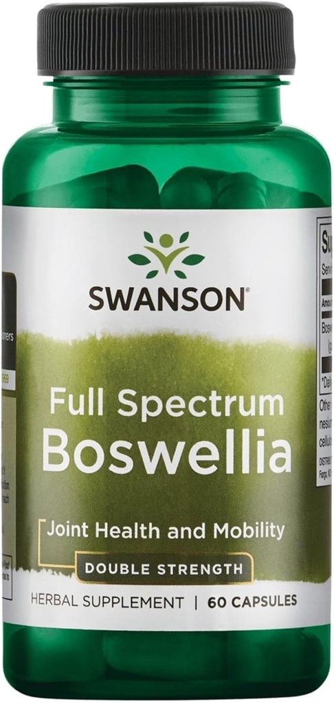 Swanson Double Strength Boswellia - Ayurvedic Herb για κοινή υποστήριξη ευελιξίας και κινητικότητας - Boswellia Serrata Resin - (60 κάψουλες, 800mg έκαστο)