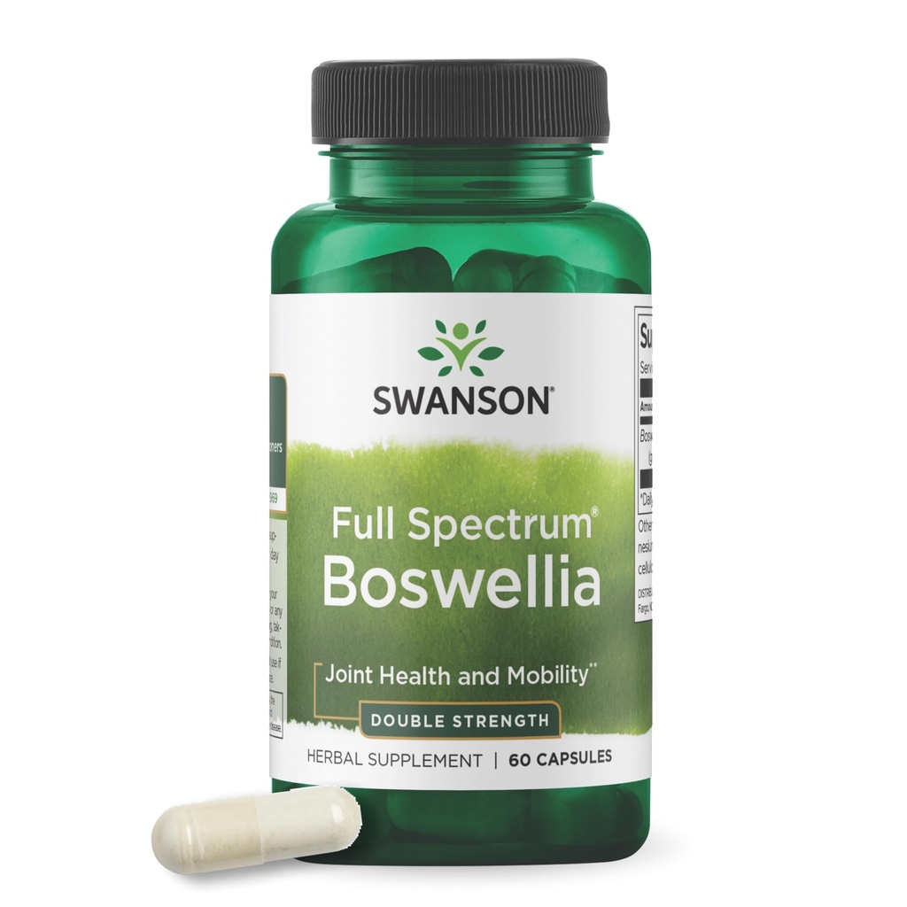 Swanson Double Strength Boswellia Serrata Ayurvedic Κοινό Συμπλήρωμα για Ενήλικες που Αναζητούν Ευελιξία και Υποστήριξη Κινητικότητας - 800 mg (60 Κάψουλες)