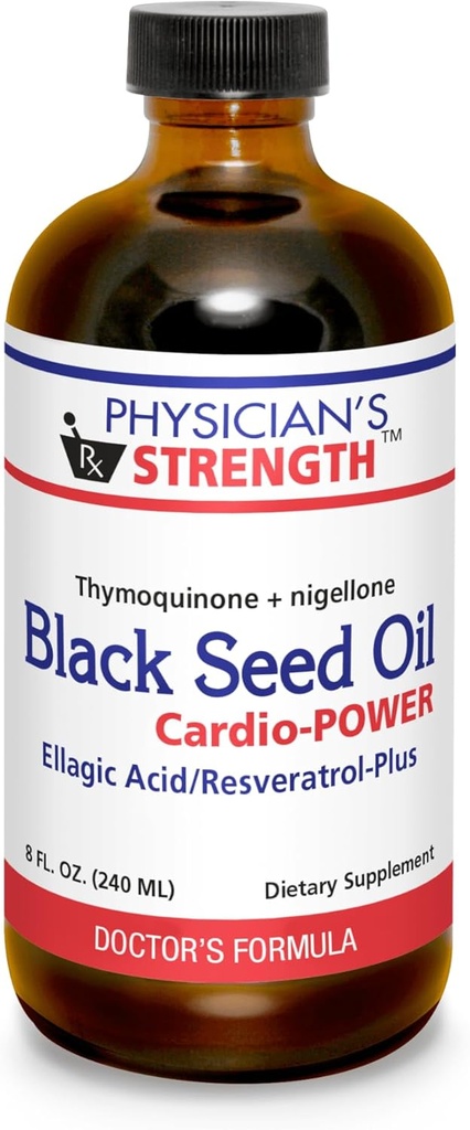 Physician's Strength Black Seed Cardio-Power - 8 fl oz - Ellagic Acid/Resveratrol-Plus - Supports Better Health - Non-GMO - 48 Servings