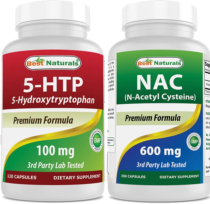 Best Naturals 5- HTP (5-υδροξυτρυπτοφάνη) 100 mg & NAC - N Acetyl Cysteine 600 mg