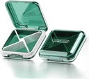 DUBSTAR Daily Pill Organizer, 4 διαμερίσματα Φορητή ταξιδιωτική μικρή θήκη χαπιών, κουτί χαπιών για Purse Pocket να κρατήσει βιταμίνες, Cod λάδι ήπατος, συμπληρώματα και φαρμακευτική αγωγή (Πράσινη)