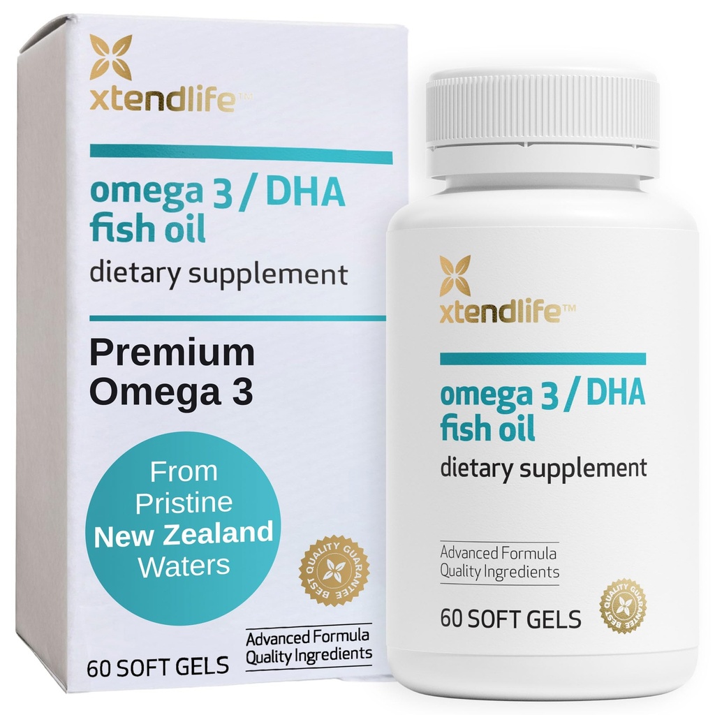 Xtendlife Omega 3 DHA ιχθυέλαιο - 1100mg με 700mg DHA και 300mg EPA - Ωμέγα 3 6 9 συμπλήρωμα για την καρδιά και τον εγκέφαλο - 1 μήνα προσφοράς (60 Count)