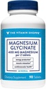 The Vitamin Shoppe Magnesium Glycinate 400MG - Supports Energy Production, Promotes Muscle Relaxation, and Enhances Heart Health for Overall Wellness (90 Tablets)