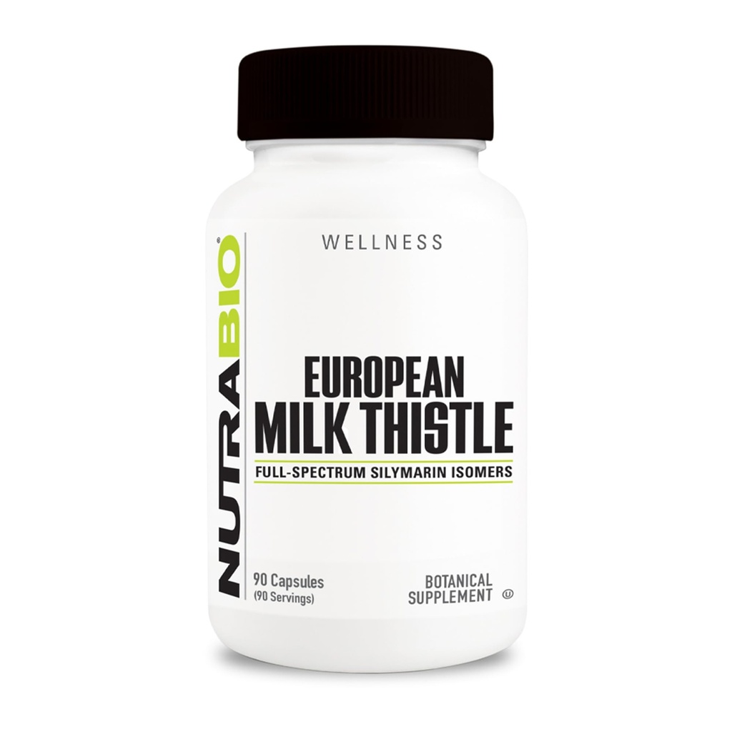 NutraBio European Milk Thistle Supplement, 241mg - Υποστηρίζει Αντιοξειδωτικά Οφέλη και Ευεξία, 90 Κάψουλες