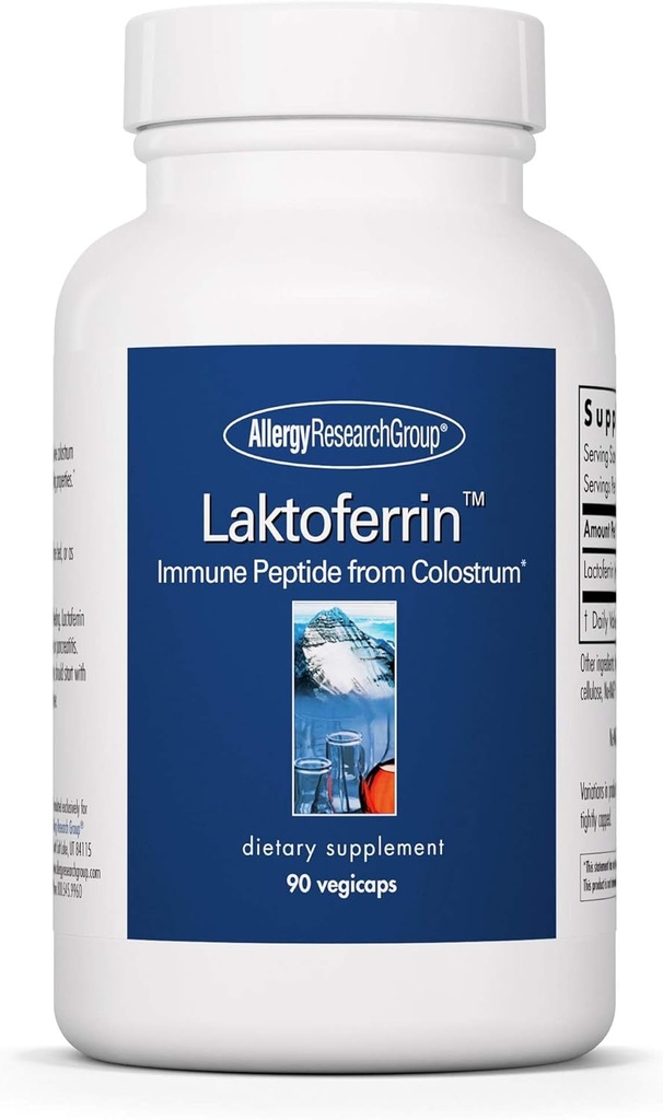 Συμπληρώματα Αλλεργίας Ομάδα Έρευνας Laktoferrin - Lactoferrin Συμπληρώματα 350mg, Bovine Colostrum, Immune Peptide, Iron Supplements, Vegicaps - 90 Count