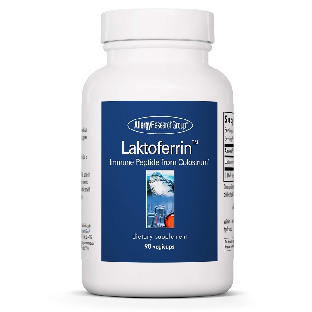 Allergy Research Group ARG Laktoferrin - 350 mg Lactoferrin - Immune System & Gut Health Support - Gluten-Free & Non-GMO - 90 Servings - 90 Capsules
