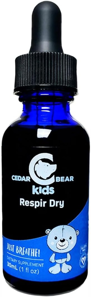 Cedar Bear Respir Dry for Kids - συμπλήρωμα βοτάνων που Dries Wet, Gunky Bήχας, & Runny Noses 1 fl oz (Pack of 1)