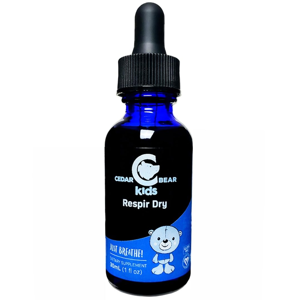 Cedar Bear Respir Dry for Kids - συμπλήρωμα βοτάνων που Dries Wet, Gunky Bήχας, & Runny Noses 1 fl oz (Pack of 1)