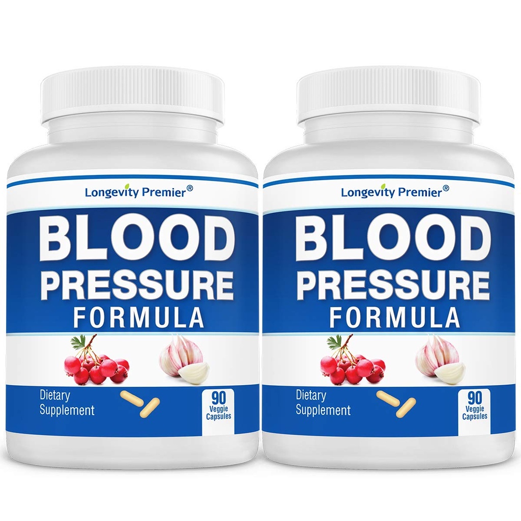 [2-Bottle Value Pack] Φόρμουλα πίεσης αίματος μακροβιότητας -Επιστημονικά σχεδιασμένη με Hawthorn & 12+ Ποιότητα Όλα τα φυσικά βότανα