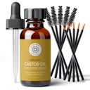 Pure Body Naturals Castor Oil for Eyelashes and Eyebrows - 1 Fl Oz Nourishing Brow & Lash Growth Serum - Βιολογικό, Hexane Free, Ψυχρό πιεσμένο, Unrefined - Βλεφαρίδες και Ορός ανάπτυξης των ματιών για τις γυναίκες