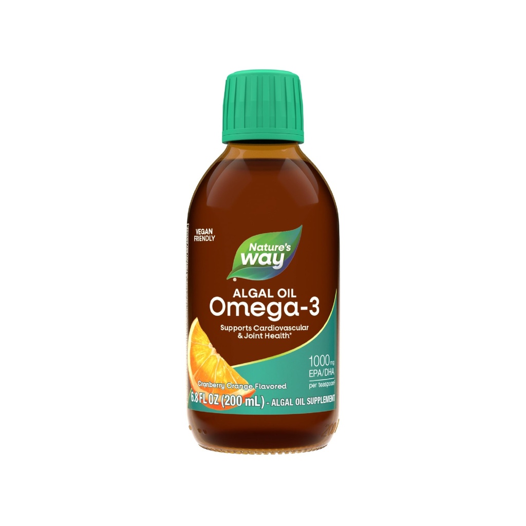 Ο Δρόμος της Φύσης NutraVege Plant Based Omega-3 Extra Strength**, Eye, Heart, and Brain Health*, Cranberry-Orange Flavored Liquid, 6,8 oz