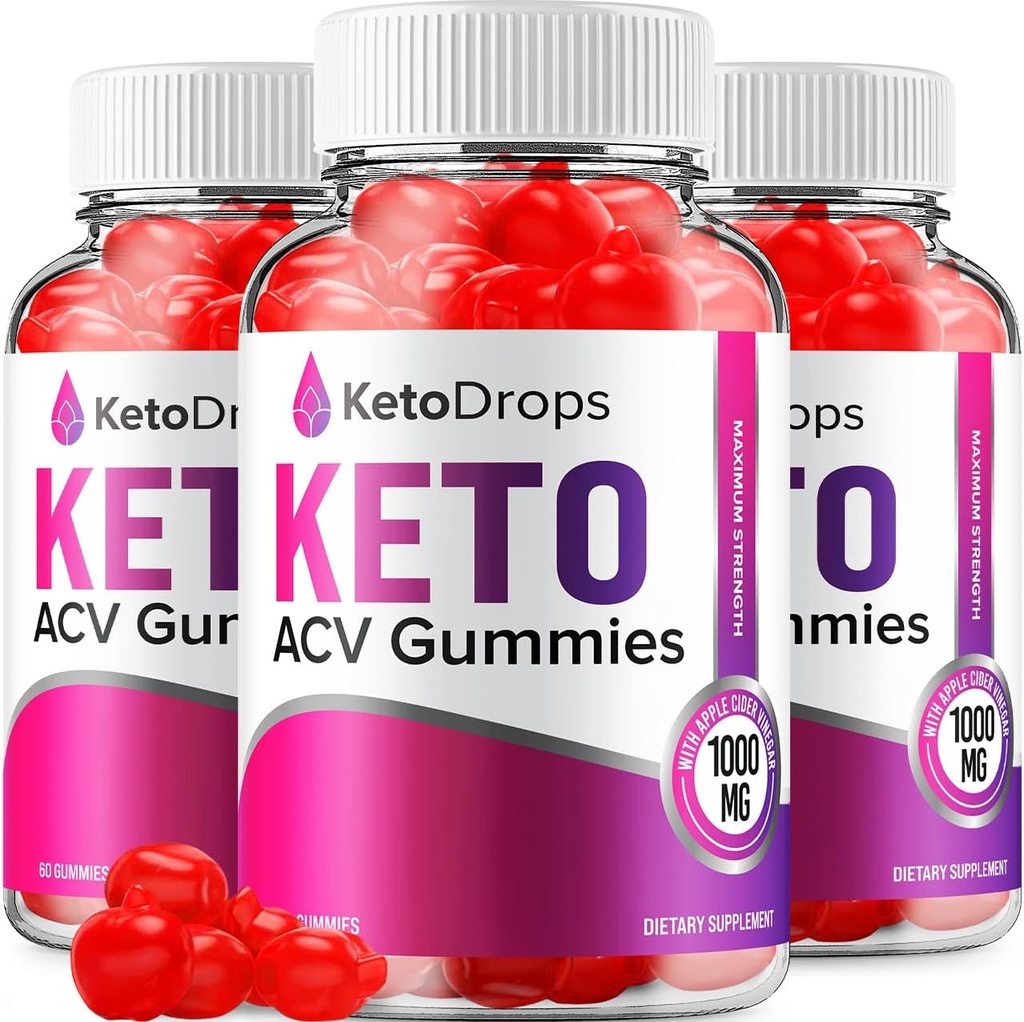 (3 Pack) Keto Drops ACV Gummies - Advanced Formula Drops Keto Plus ACV Apple Cider Vinegar ACV Συμπλήρωμα διατροφής Άνδρες (180 Gummies)