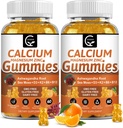 1200mg Calcium Gummies with Vitamin D3,K2,B12 & B6 - Plant Complex Calcium Magnesium Supplement with Glycinate,Potassium,Sea Moss,Ashwagandha Root for Bone & Teeth Strength, Muscle & Immune-2 Pack