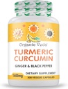 Βιολογικό Veda Turmeric και Ginger Κάψουλες 300 Χάπια - Βιολογικό Turmeric Κουρκουμίνη με Μαύρο Πιπέρι για Κοινή Υποστήριξη - Μη ΓΤΟ, Χωρίς Γλουτένη, Turmeric και Ginger Συμπλήρωμα (95% κουρκουμινοειδή)