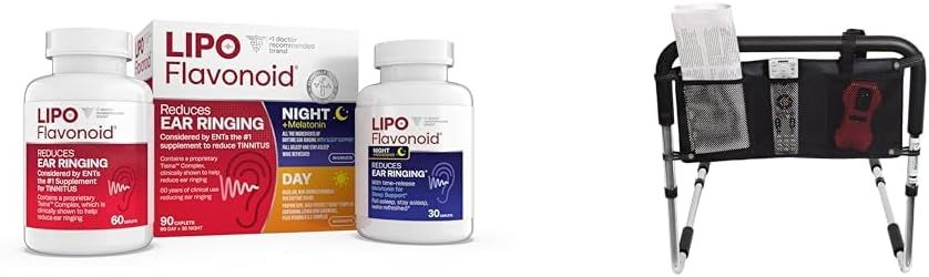 Lipo-Flavonoid ημέρα & νύχτα Κιτ Combo Εμβοές ανακούφιση, Essential Medical Supply Universal Τρεις Pocket Bed Rail Accessory Pouch