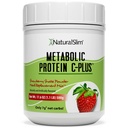 Μεταβολική πρωτεΐνη C-Plus Whey Protein Powder & Shake Meal Replacement with Vitamin C, L-Glutamine & Digestive Enzymes, Χαμηλό Καρβίδιο Protein Drink, Υποστήριξη Μεταβολισμός, Ενέργεια & Υγεία Ούλων 1.1lb Φράουλα