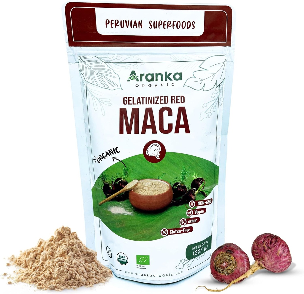 Ζελατινοποιημένο Maca Powder - 8oz Περουβιανή Maca Powder Organic - Red Maca Powder, Black Maca, Κίτρινη Maca Root - (Red Maca)