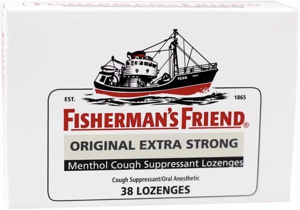Friend Fisherman's Friend Original Extra Strong Menthol Cough Suppressant Lozenges - 38 lozenges, Pack of 3