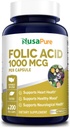 NusaPure Follic Acid 1000mcg 200 Veggie Caps (Μη ΓΤΟ, χορτοφάγοι, χωρίς γλουτένη)