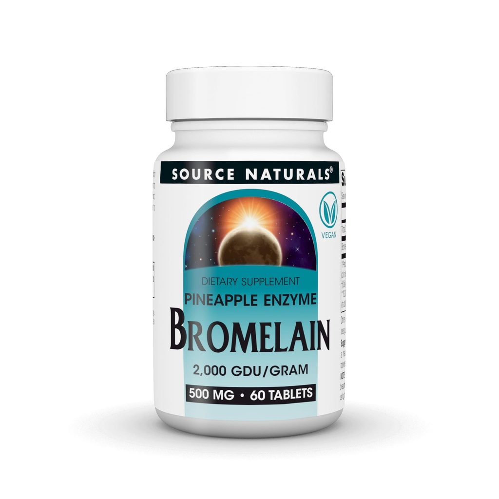 Source Naturals Bromelain, 2.000 GDU/ GRAM, Ένζυμο ανανά, 500 MG - 60 δισκία