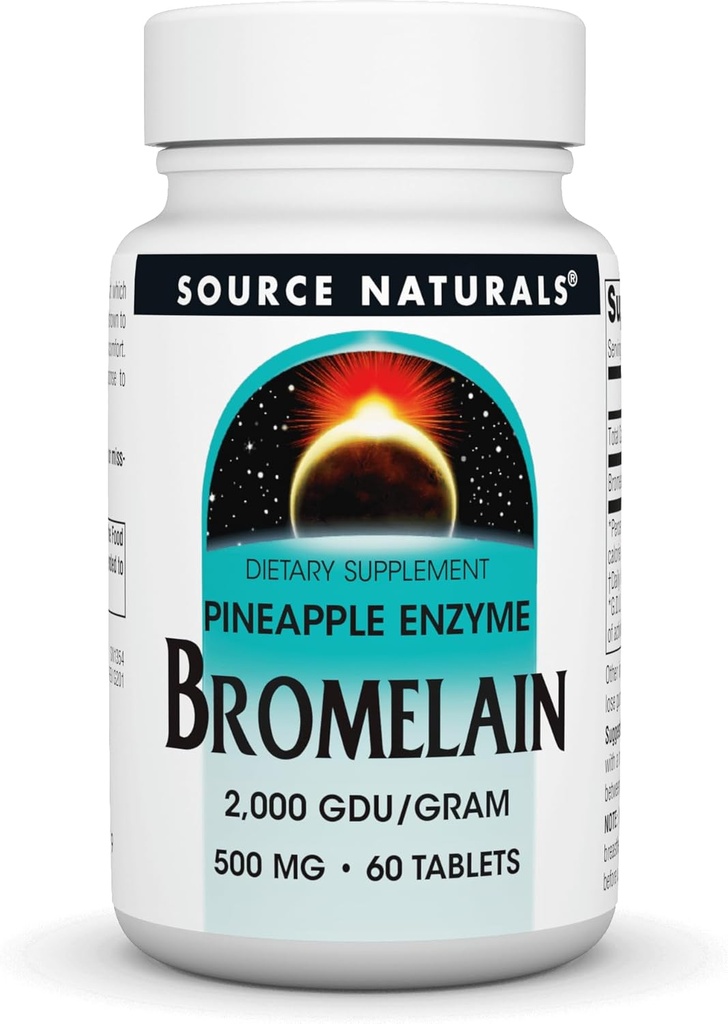 Source Naturals Bromelain, 2.000 GDU/ GRAM, Ένζυμο ανανά, 500 MG - 60 δισκία
