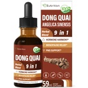 Dong Quai Liquid Supplement for Women, Angelica Sinensis Root Extract Timcture Support Εμμηνόπαυση & PMS Relief, Hot Flashes, Herbal Blend Drops with Red Clover Fenugreek.